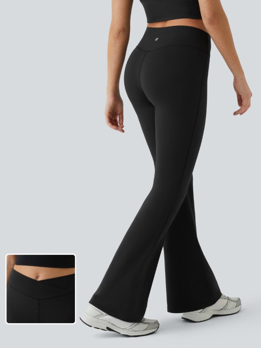 NWOT Halara Faux Leather Metallic Flare Yoga Pants
